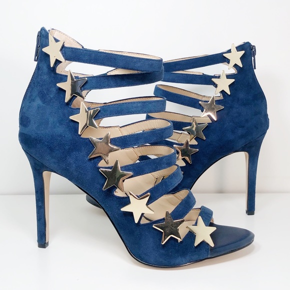 Katy Perry Collections Shoes - Katy Perry Stella Star Studded Blue Heels Sandals